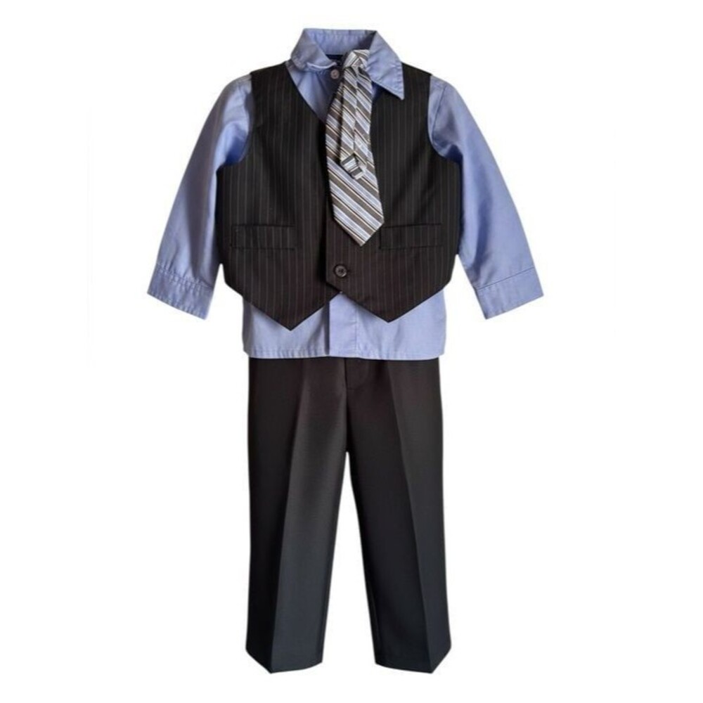 Great Guy Brand Boys' Black and Blue Suit Set